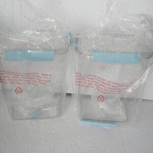 NEW Cella Set of (2) 1-Gallon Beverage Dispensers CLEAR/BLUE PLASTIC